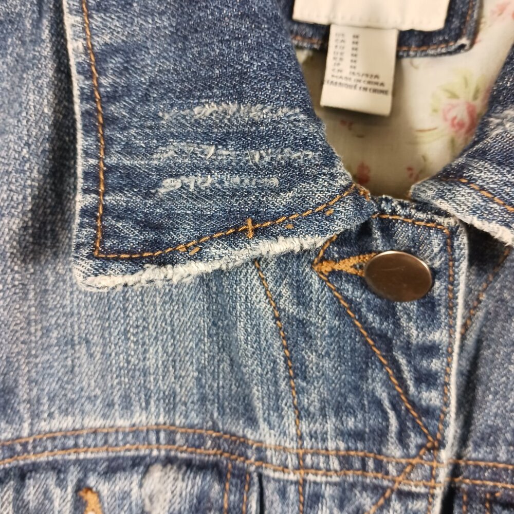 Denim Vest by Forever 21 Distressed Style Size Medium, Coastal Cowgirl, Western - Picture 5 of 16